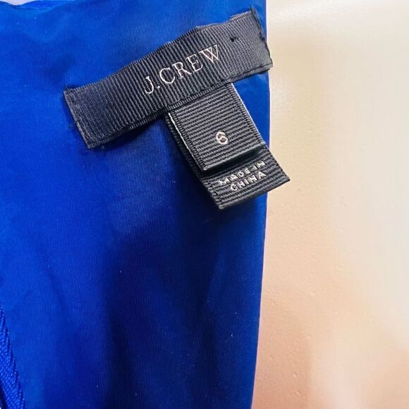J. Crew Womens Blue Lined Back Zip Long Sleeves Wool Blend Sheath Dress Size 6 - Picture 4 of 8